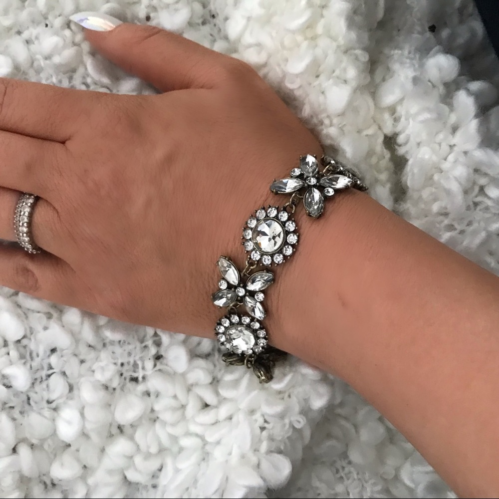 Vintage Jeweled Brass Bracelet